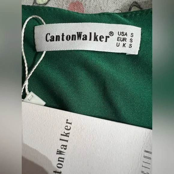 NWT Canton Walker Emerald Green Ruched Bodycon Mini Dress Daring Neckline Size S - Picture 5 of 6